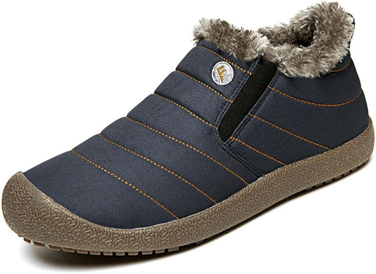 welltree Women & Men Ankle Snow Boots Winter Shoes Warm Fur Lining Outdoor Waterproof Sneakers