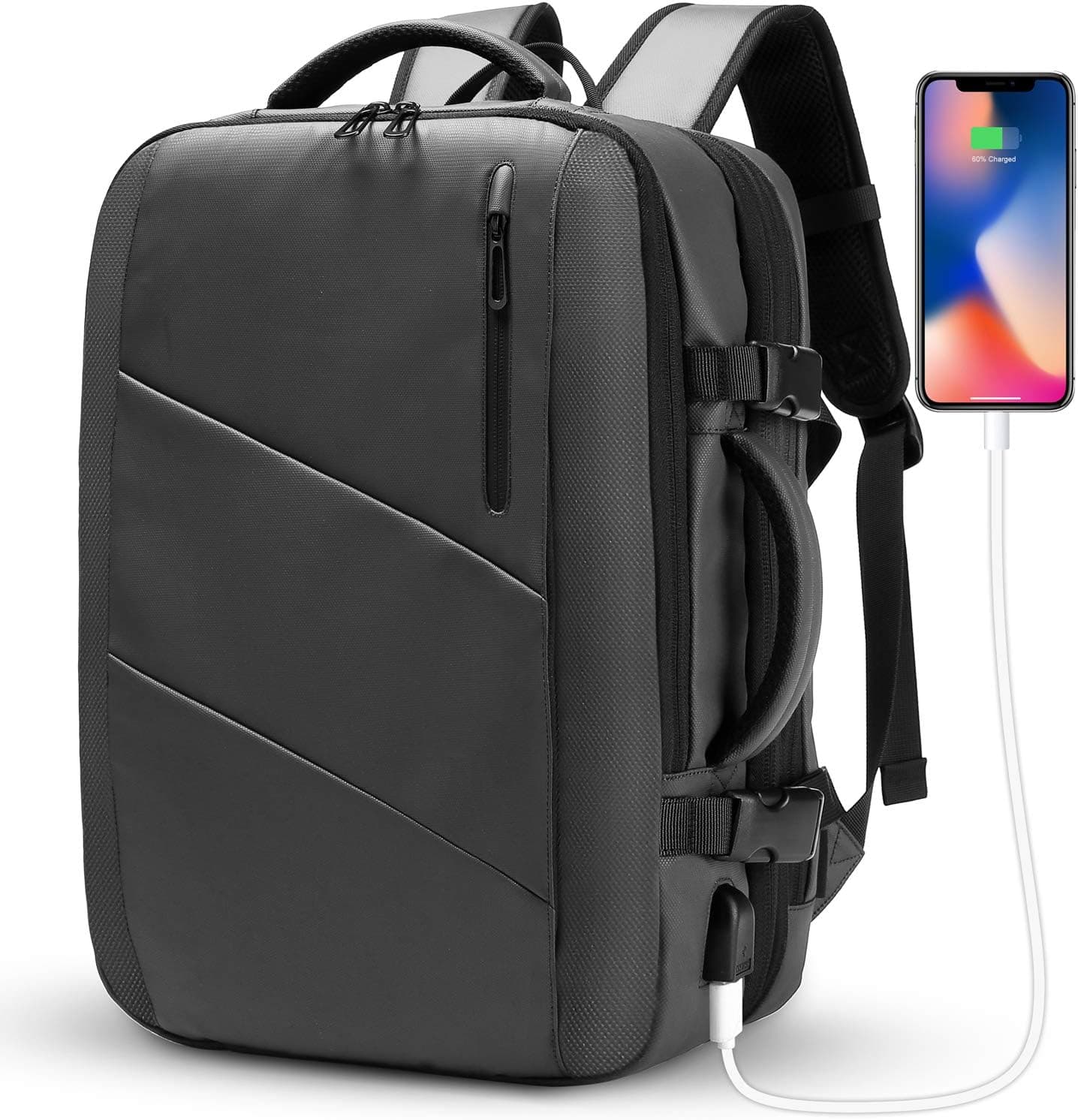 Travel Backpack,WUAYUR 15.6inch Laptop Backpack w/USB Port,37L Carry On Luggage (Blue)