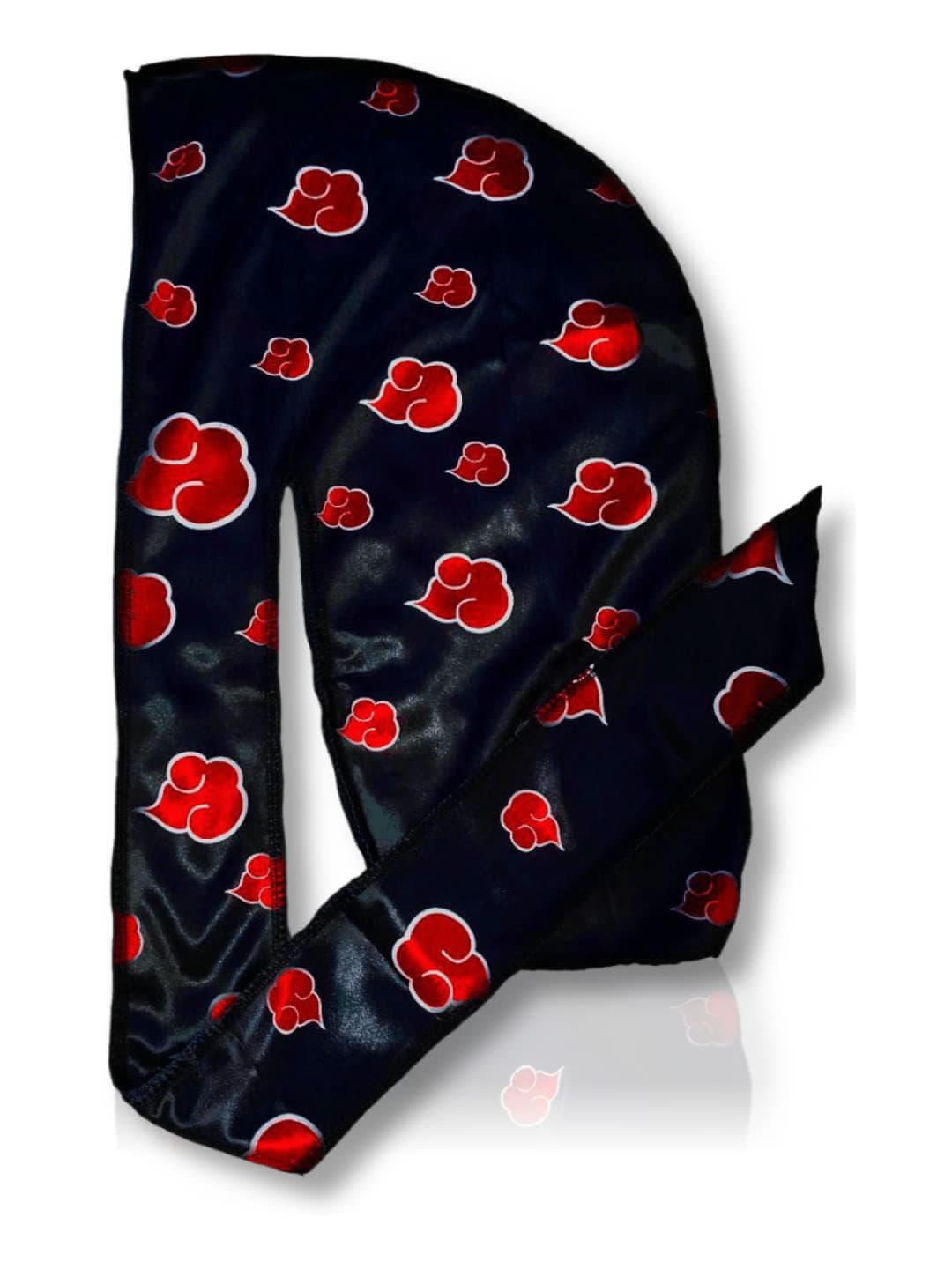Durag Silky 360 waves - Silky 360 wave Du Rag with long tails and quadruple stitching (Akat Black Red Cloud)