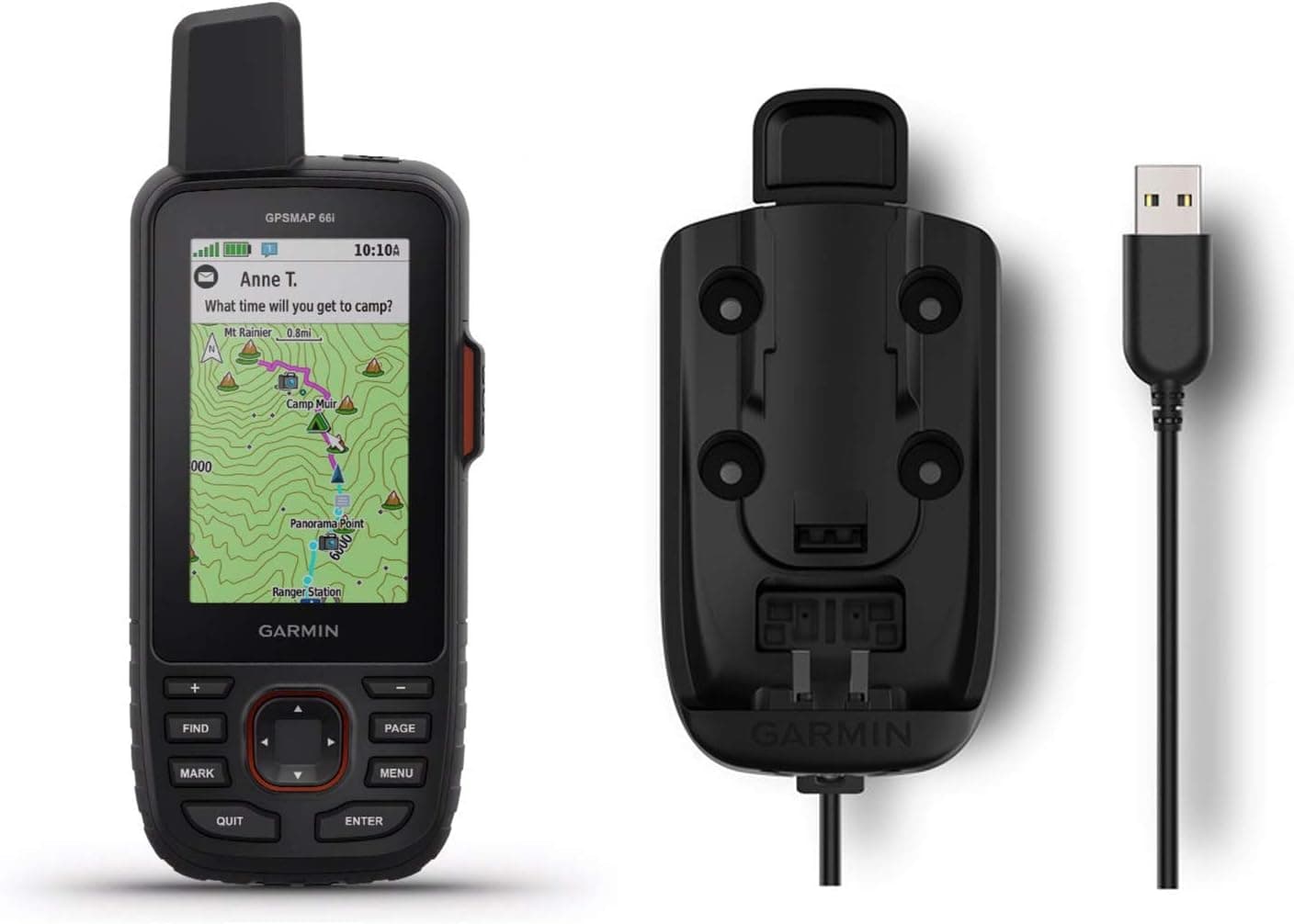 Garmin GPSMAP 66i GPS Handheld and Satellite Communicator and Garmin Powered Mount Bundle (010-02088-01)