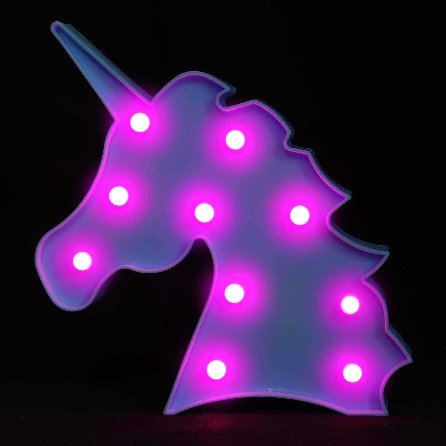 OYE HOYE Unicorn Night Light, Blue Unicorn LED Lamp Unicorn Marquee for Wall Decoration Bedroom Kids Living Room Battery Operated