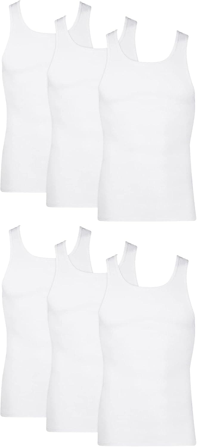 Hanes Men's Tank Top Undershirt Pack in White