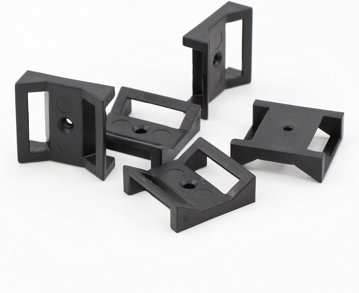 Yongcun Screw Cable Tie Mount Hook and Loop Cable Tie Mounts Screw Size #6 Tie Hole Width 22mm Pack of 20pcs CTM3022BK