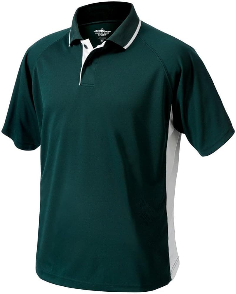 Charles River Apparel mens Classic Wicking Polo Shirt, Forest/White, 3X-Large US