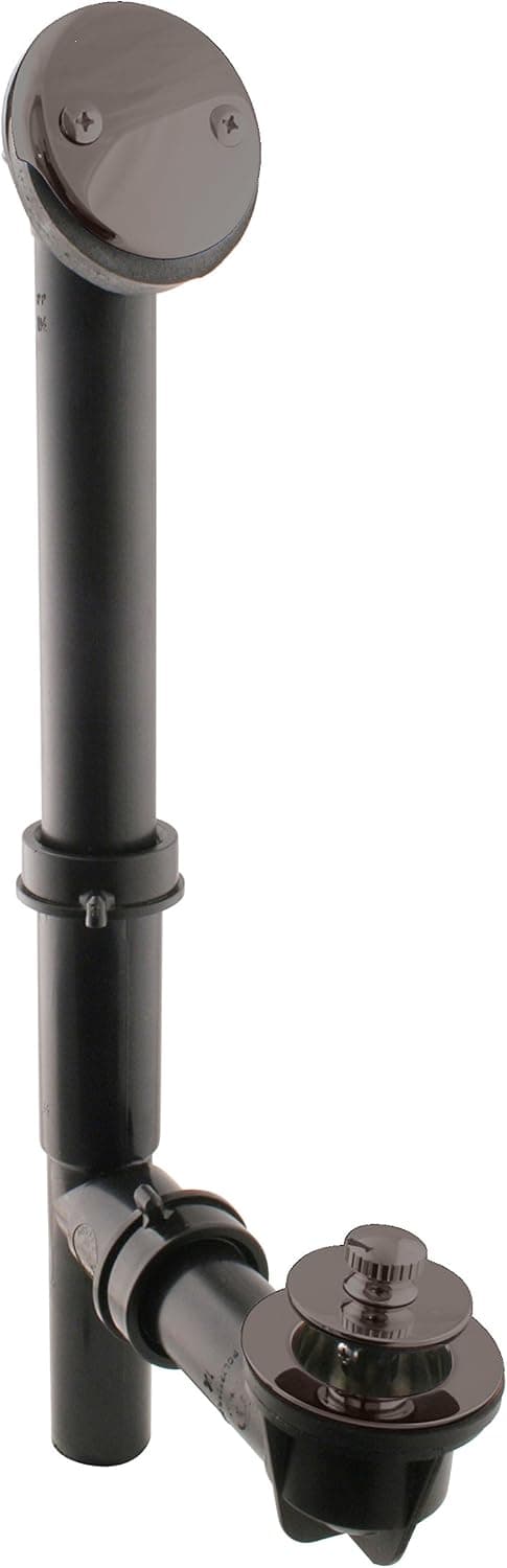 Westbrass 594144-12 Black 1-1/2" Tubular Twist & Close Bath Waste Drain Kit, Oil Rubbed Bronze