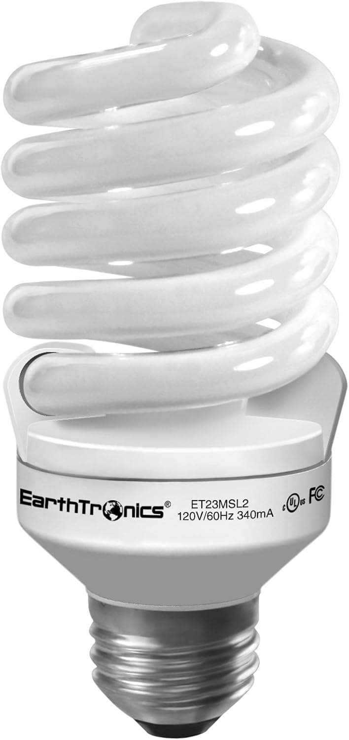 EarthTronics CF23CW1BT2 23-Watt 4100K Micro Spiral Compact Florescent Light Bulb, Cool White, 12-Pack