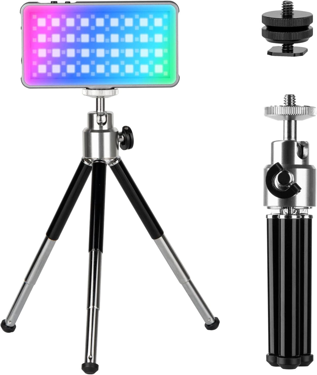 P96L RGB Video Light Kit by SmallRig, Portable LED Camera Light with Tripod and Cold Shoe Adapter, 2500-9000K, 21 Effects, CRI 96+, Photo and Video Lighting, Fits Sony, Nikon, Canon - 3861B