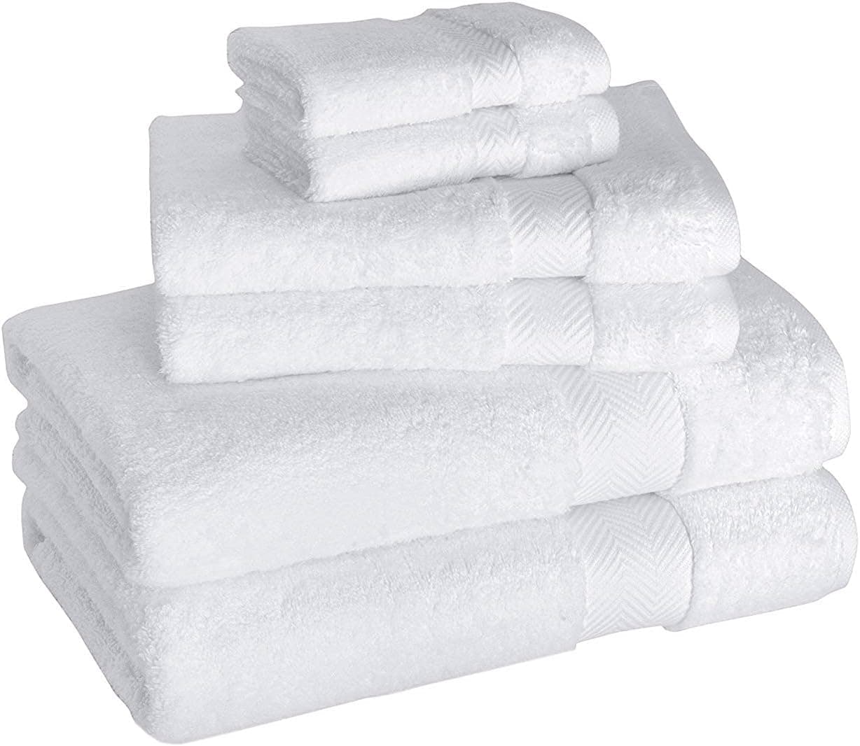 Luxury 6-Piece Hotel and Spa Towel Set - Soft and Thick Bath Towels Made with 100% Turkish Cotton
