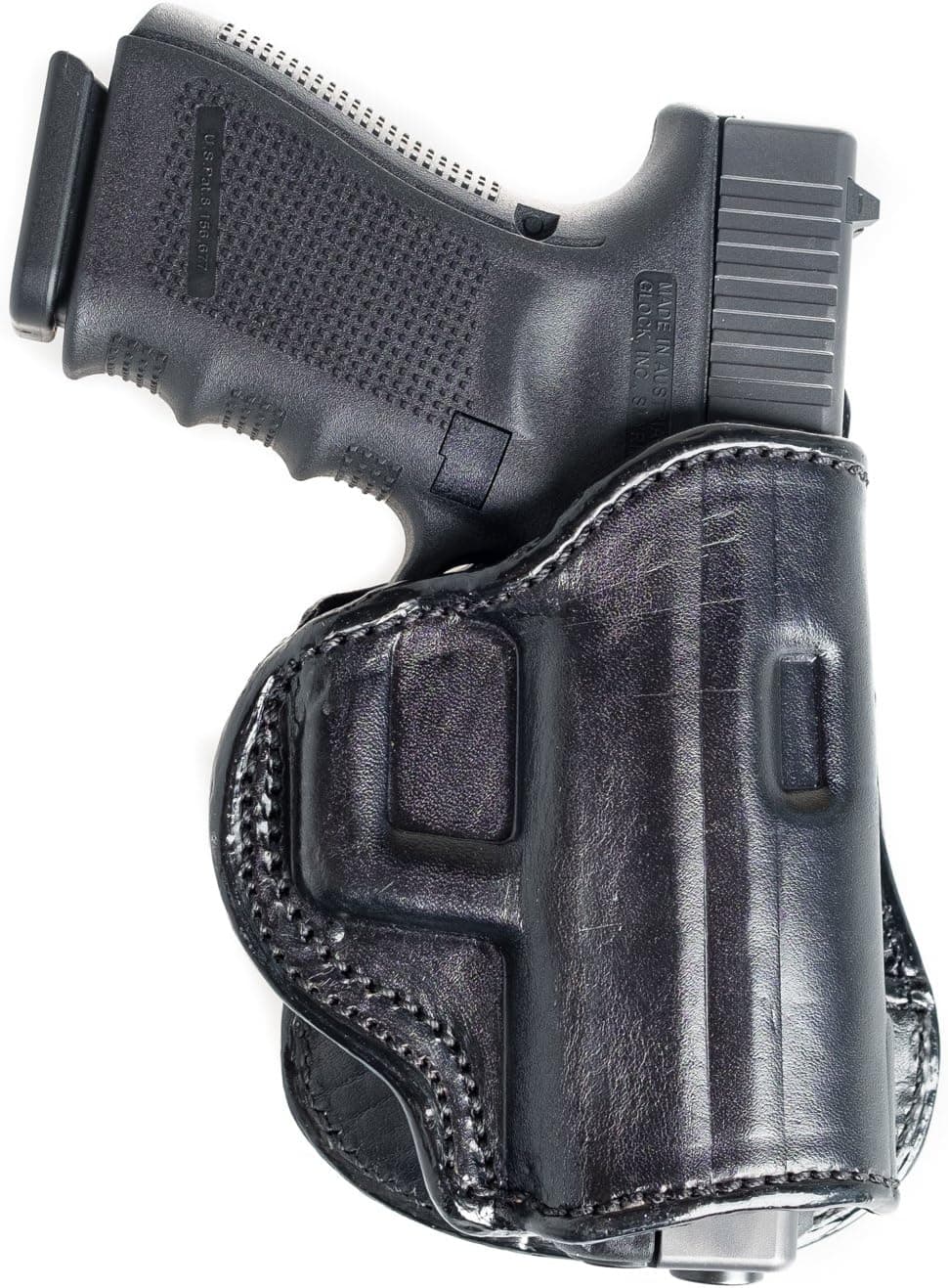 Paddle Leather Holster for Glock 42. Leather OWB Paddle with Adjustable Cant.