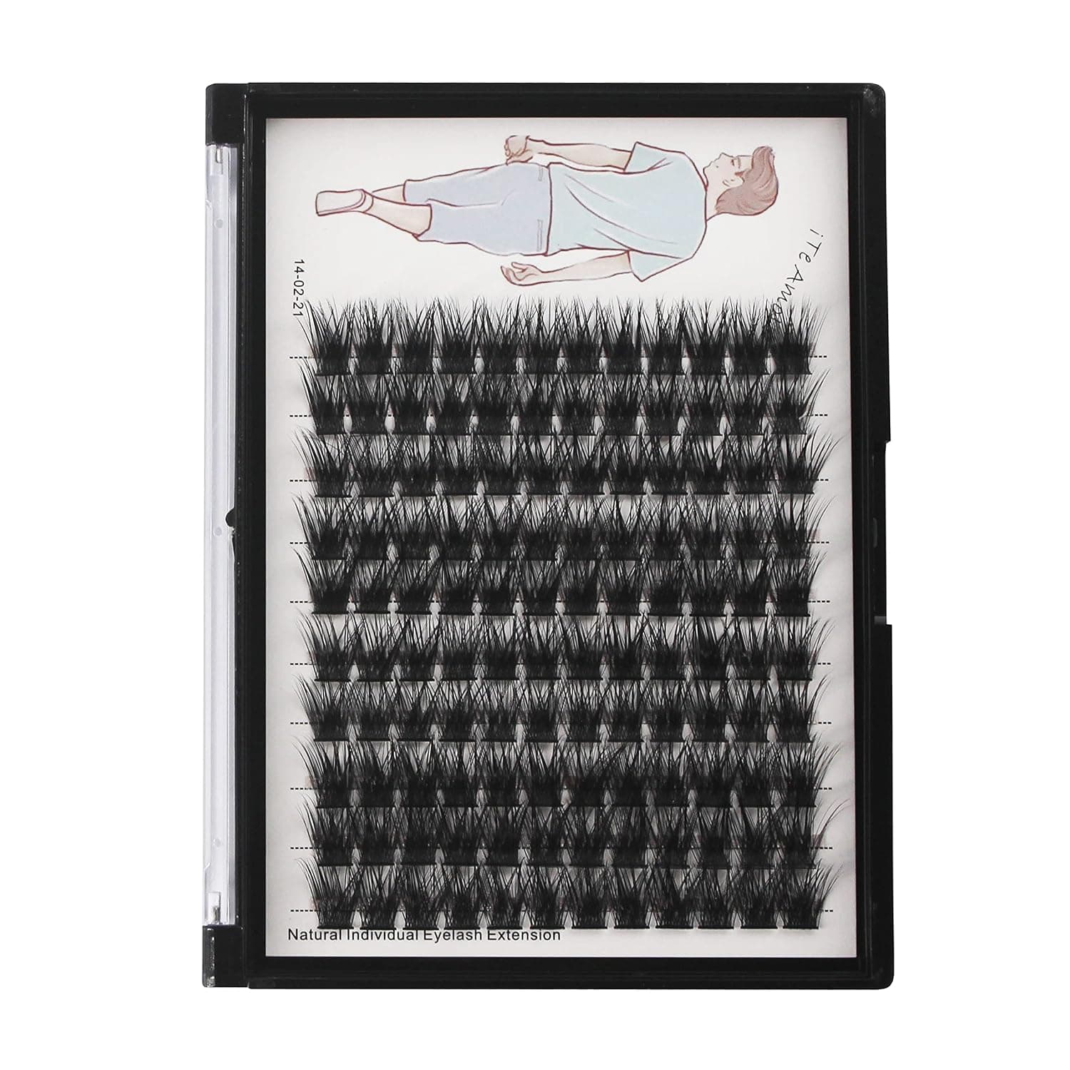 Dedila Large Tray-Grafted Wide Stem Individual False Eyelashes Thick Base 120 Clusters D Curl Natural Long Volume Eye Lashes Extensions Dramatic Look 8-20mm Available (12mm)