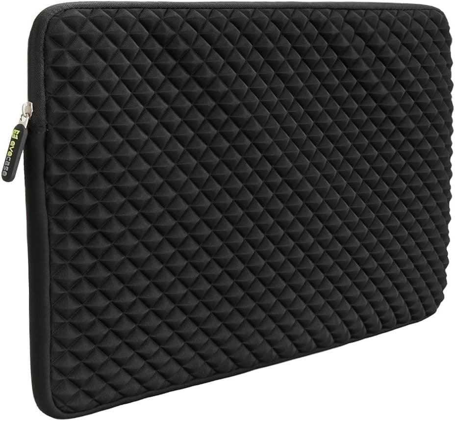 12.9-14 Inch Laptop/Tablet Sleeve Evecase Diamond Foam Splash Shock Resistant Neoprene Sleeve Bag for for Notebook Chromebook, Ultrabook, MacBook Pro/Air 13.3 / iPad Pro 12.9 Tablet - Black
