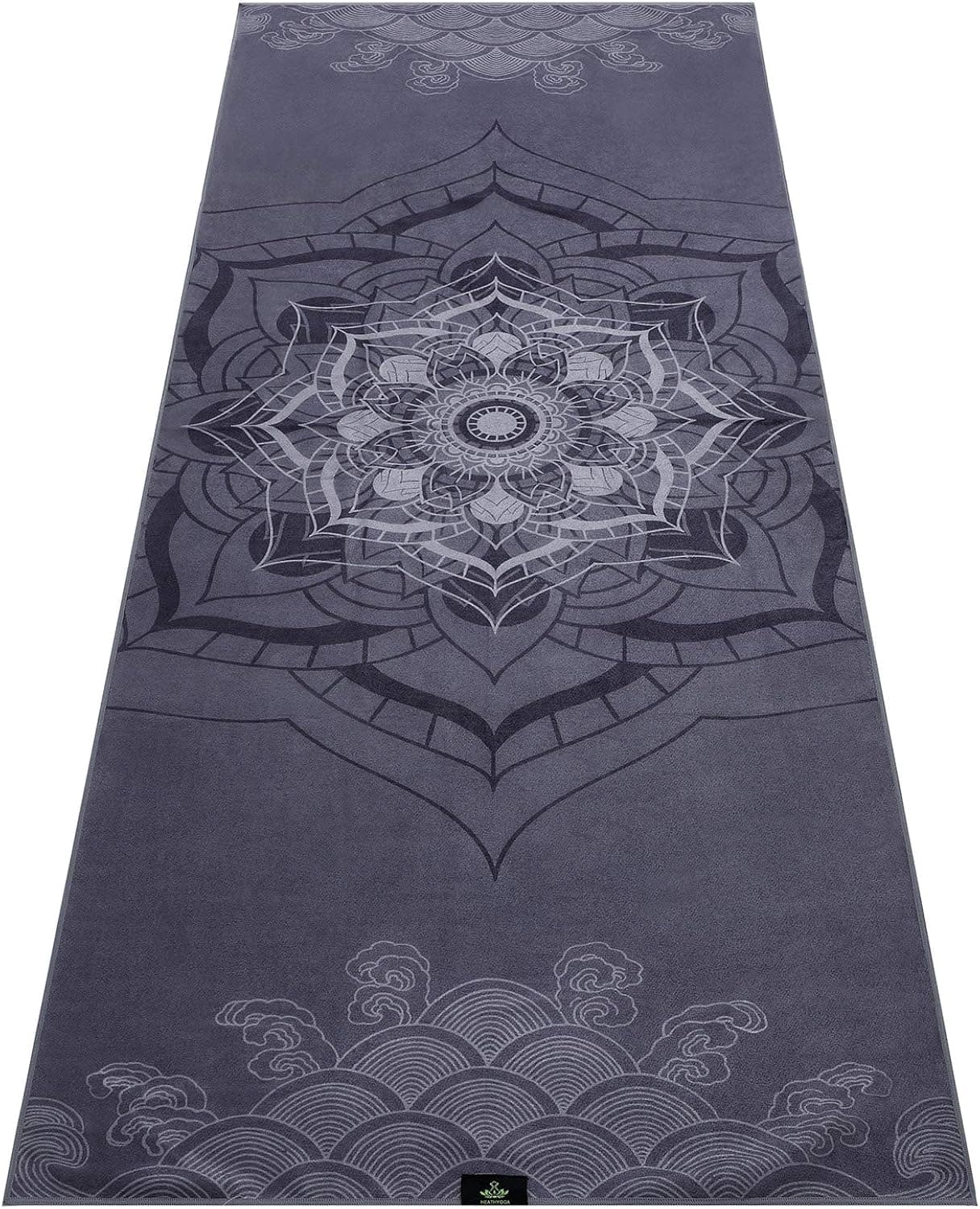 Heathyoga Non Slip Hot Yoga Towel, 100% Microfiber Non Slip Yoga Mat Towel for Hot Yoga, Pilates and Fitness, Exclusive Corner Pockets Design + Free Spray Bottle