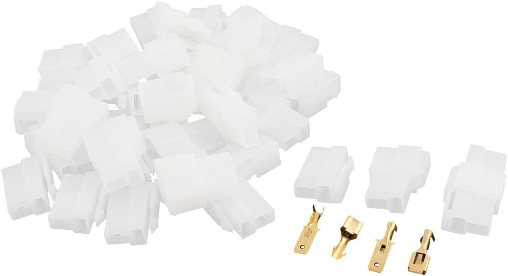 uxcell 20 Sets Nylon Latching Connector 2P 6.3mm 1/4" Male Female for 18-14AWG Wire