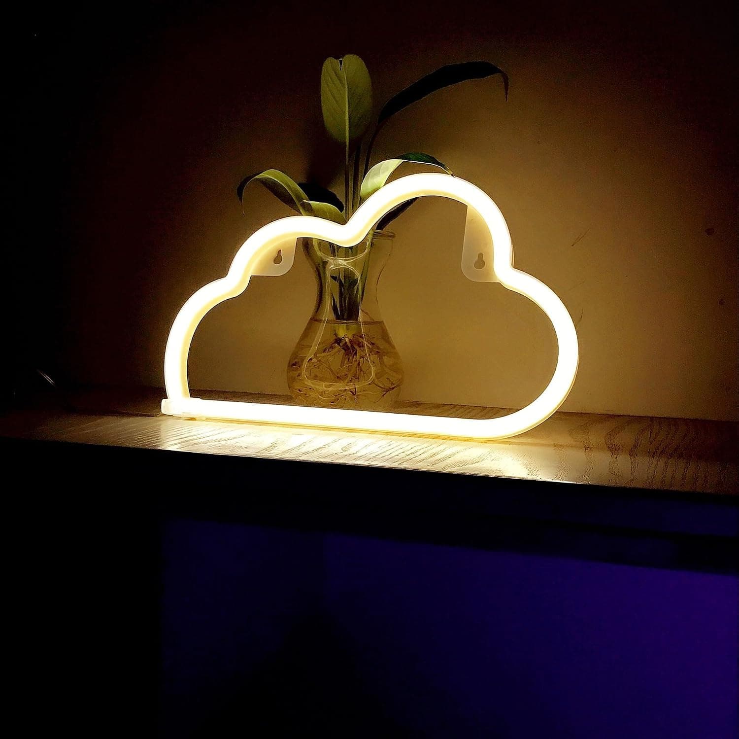 LCF Neon Signs Led Romantic Art Decorative Neon Lights Wall Decor for Christmas Gift Studio Party Kids Room Living Room Wedding Party Decoration (Cloud, Warm White)
