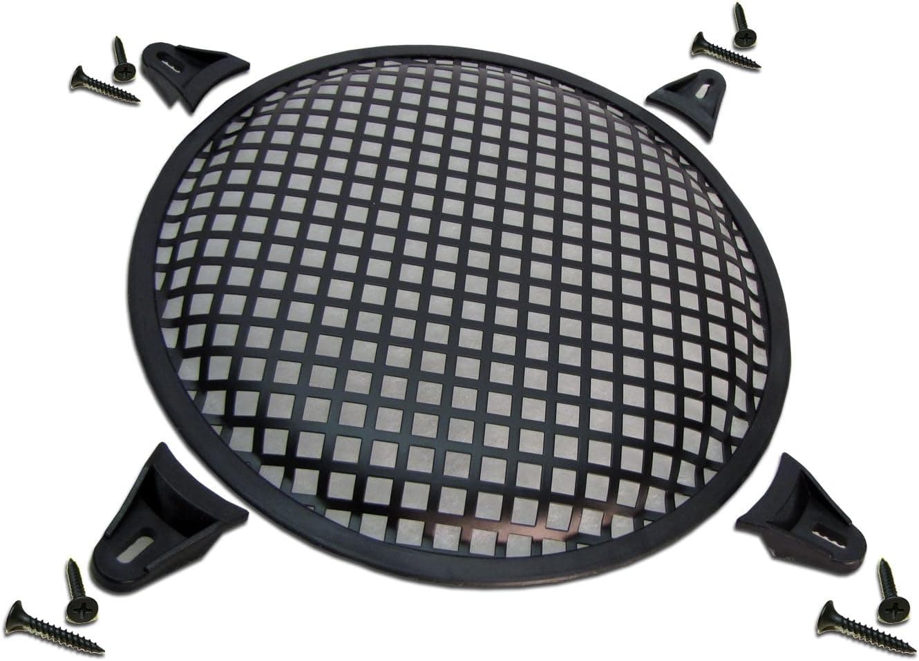 R/T 10-Inch Steel Waffle Speaker Grill with Mounting Brackets and Screws