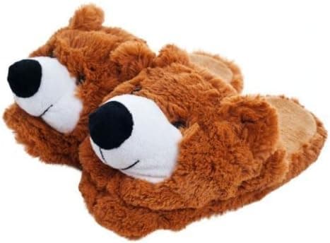 Kids Cuddlee Slippers - Teddy Bear - (Ages 6 -12)