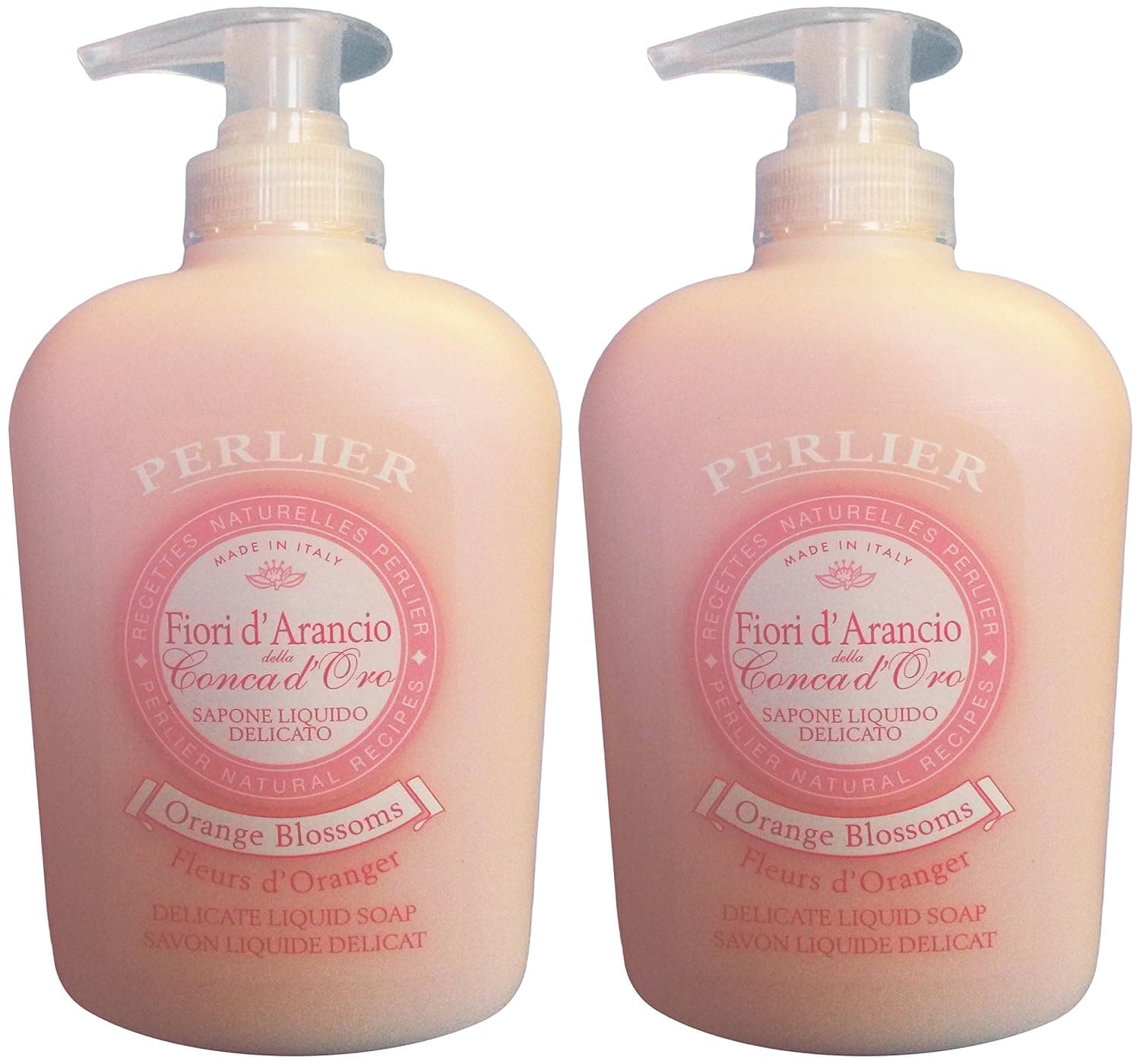 Perlier:"Fiori d'Arancio" Liquid Soap, Orange Blossom Scent, Measuring Cap 10.1 Fluid Ounces (300mL) Bottle (Pack of 2) [ Italian Import ]