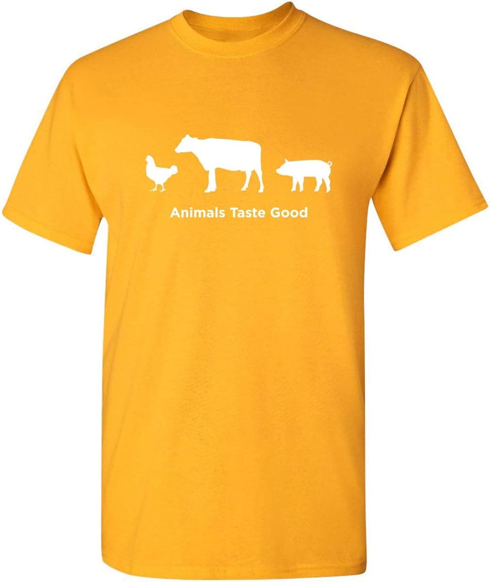 Animals Taste Good BBQ Grilling Cookout Gag Gift Funny T Shirt for Meat Eaters