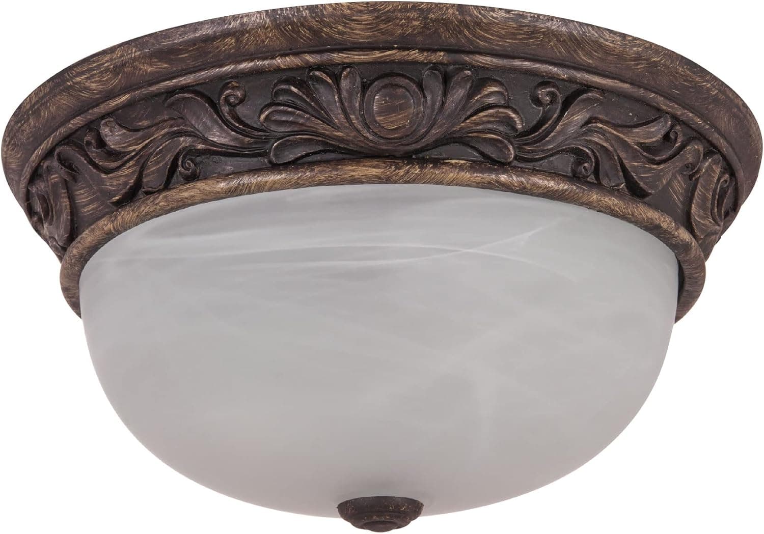 Sunlite DAB13/AL 13-Inch Decorative Dome Ceiling Fixture, Antique Bronze Finish with Alabaster Glass