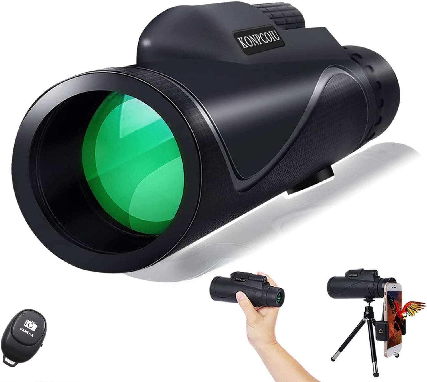 Monocular Telescope,12X50 High Power&HD Monocular with Universal Smartphone Holder and Wireless Remote Control-Waterproof Scope, BAK4 Prism for Bird Watching, Hunting, Surveillance, Hiking