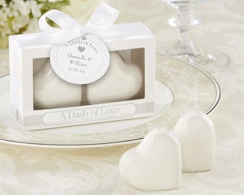 Kate Aspen "A Dash of Love" Ceramic Heart Salt and Pepper Shakers