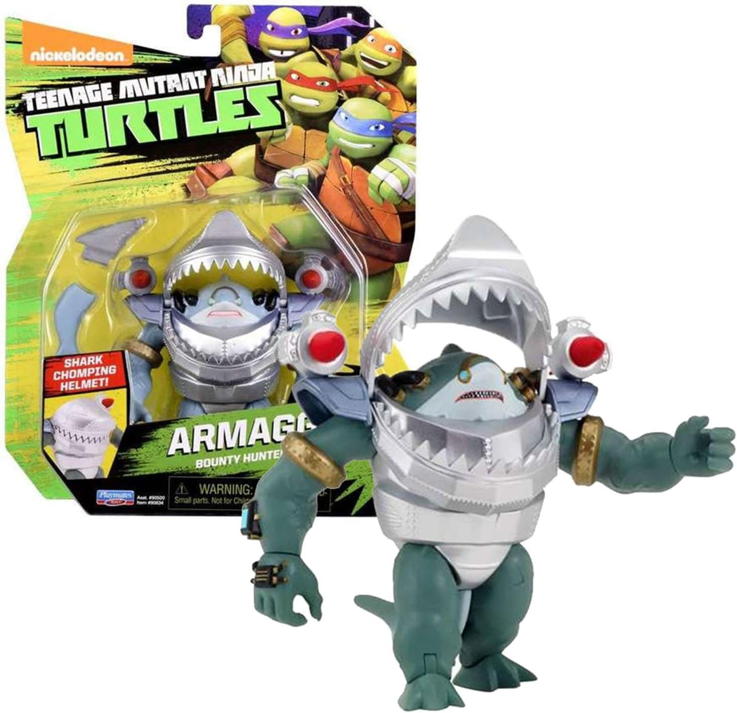 Playmates Year 2016 Nickelodeon Teenage Mutant Ninja Turtles 4 Inch Tall Action Figure - Bounty Hunter Space Shark ARMAGGON with Removable Tail & Fin