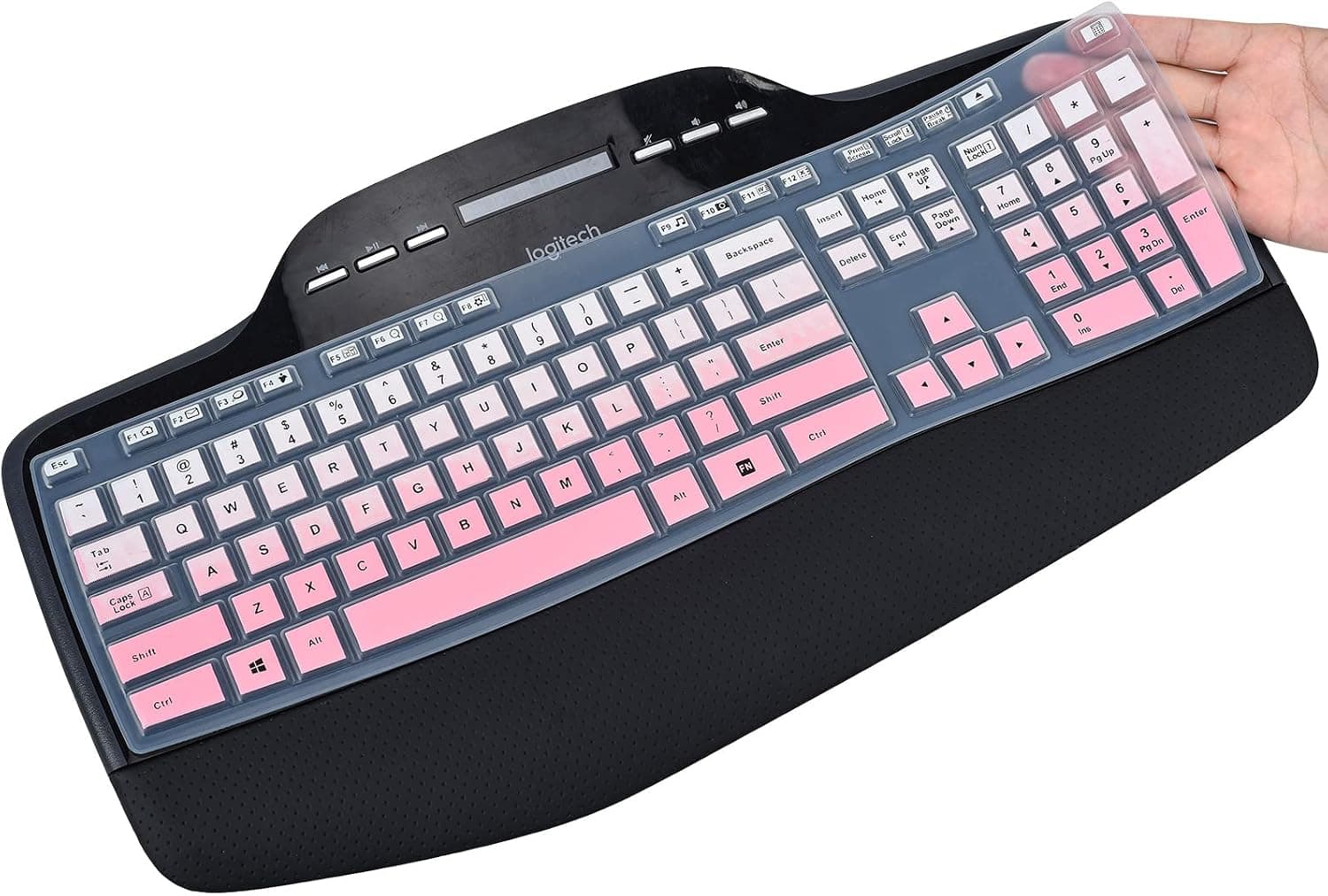 CaseBuy Keyboard Cover for Logitech MK710 MK710-RB MK735 Wireless Desktop Keyboard Protector, MK710 MK700 Keyboard Protective Accessories, Ombre Pink