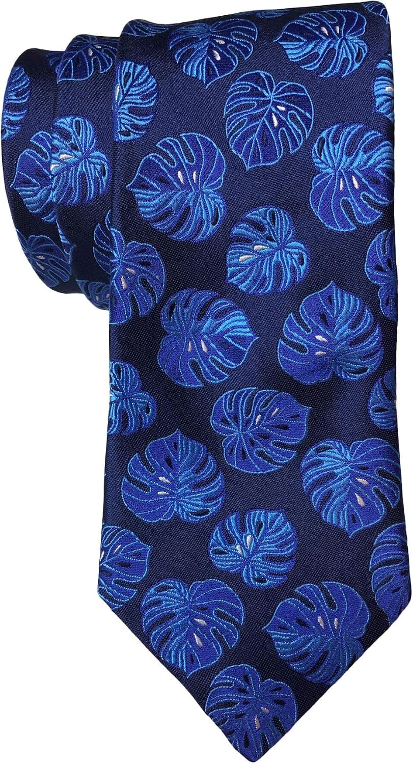Ted Baker Navy Leaf Italian Silk Tie