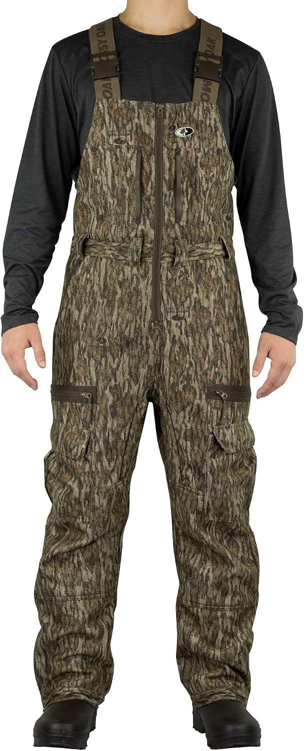 Mossy Oak mens Sherpa 2.0 Fleece Lined Camo Hunting Bib Overalls for Men