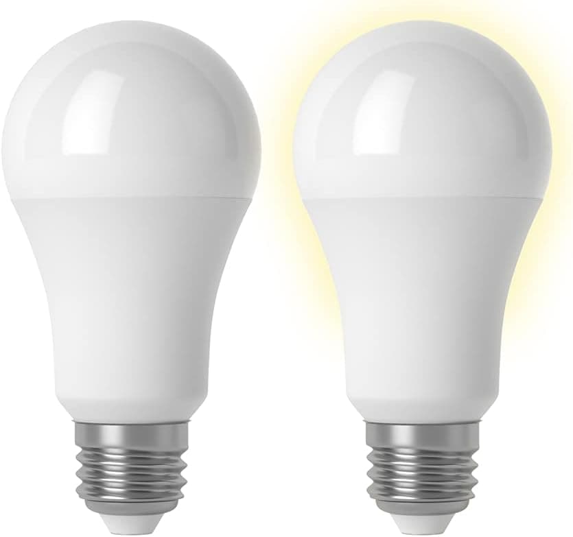 Dusk to Dawn Light Bulb, Dusk to Dawn Sensor, Sensor Lights Bulb, 10W(60 Watt Equivalent), 900LM, A19 Automatic On/Off, Indoor/Outdoor Yard Porch Patio Garden (Warm White, 2 Pack)