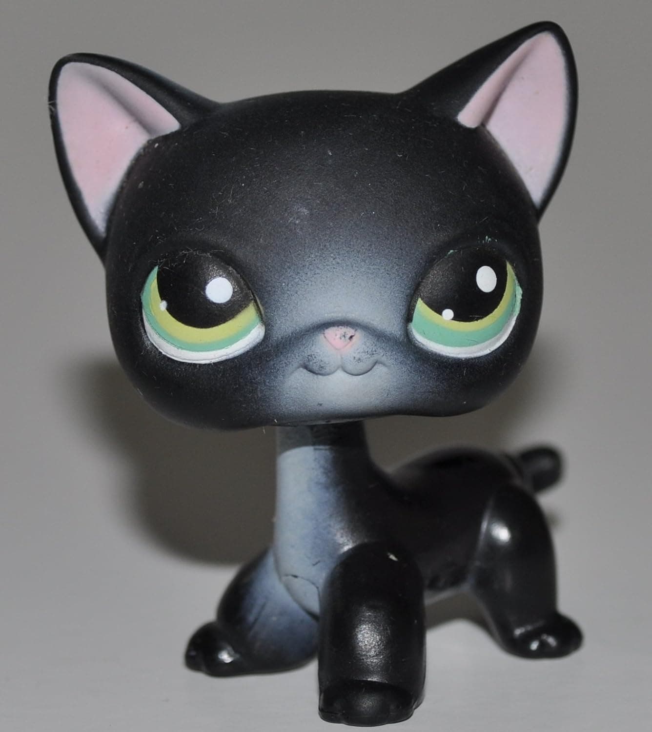 Shorthair #336 (Black, Green Eyes) - Littlest Pet Shop (Retired) Collector Toy - LPS Collectible Replacement Figure - Loose (OOP Out of Package & Print)
