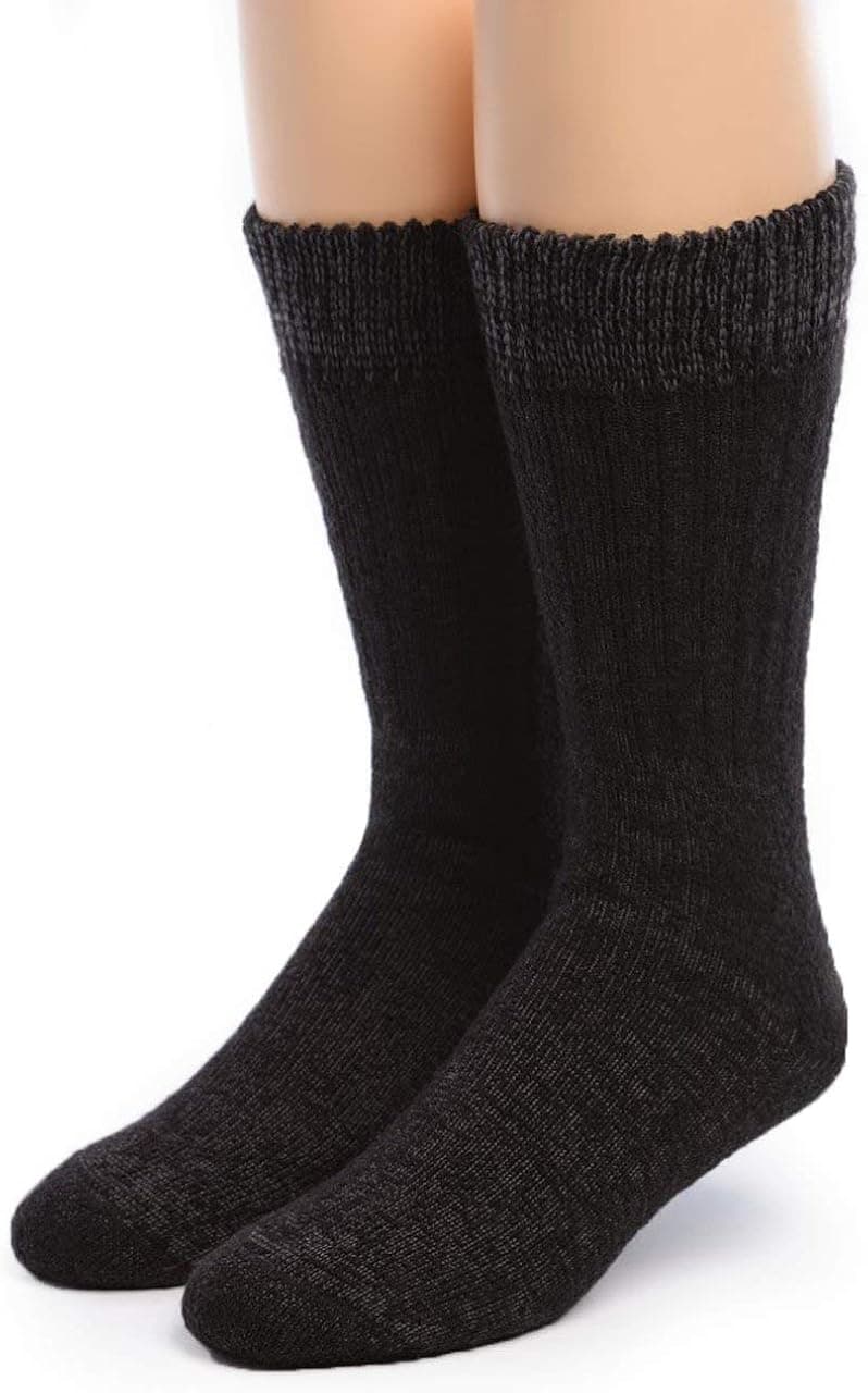 Warrior Alpaca Socks - Unisex Toasty Toes Ultimate Alpaca Socks For Men And Women (Large, Black)