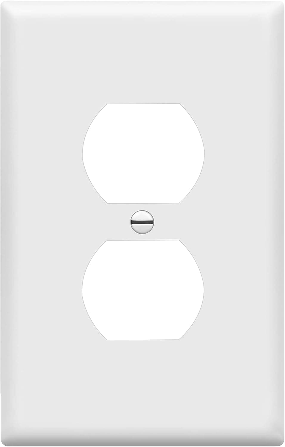 ENERLITES Duplex Receptacle Outlet Wall Plate, Electrical Outlet Cover, Mid-Size Size 1-Gang 4.88" x 3.11", Unbreakable Polycarbonate Thermoplastic, UL Listed, 8821M-W, White