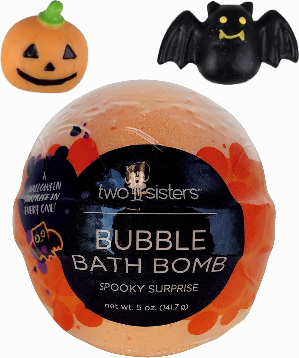Spooky Bath Bombs for Kids with Surprise Squishy Toy Inside. Halloween Bath Bomb, Moisturizes Dry Sensitive Skin, Releases Color, Scent, and Bubbles. by Two Sisters Spa