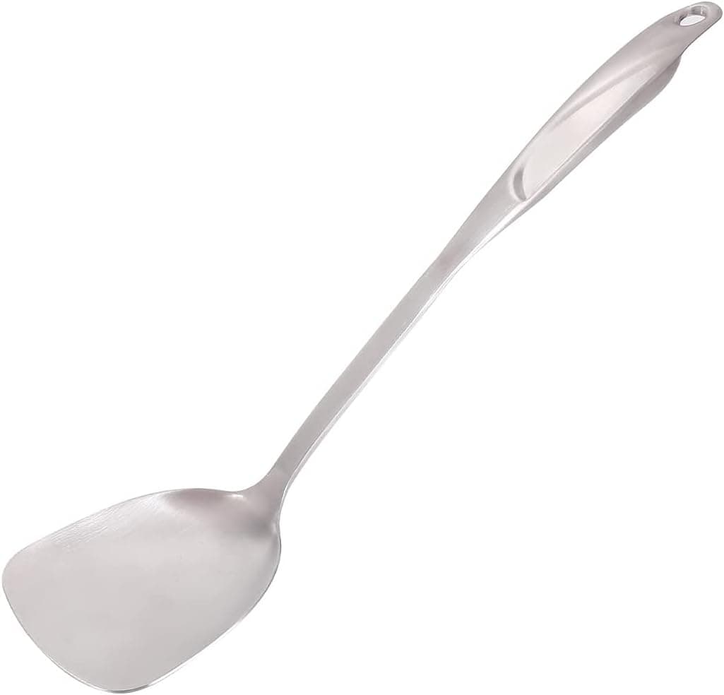 Wok Spatula, Stainless Steel Solid Design 14.6 Inch Flipper, Turner for Cooking and Food Service