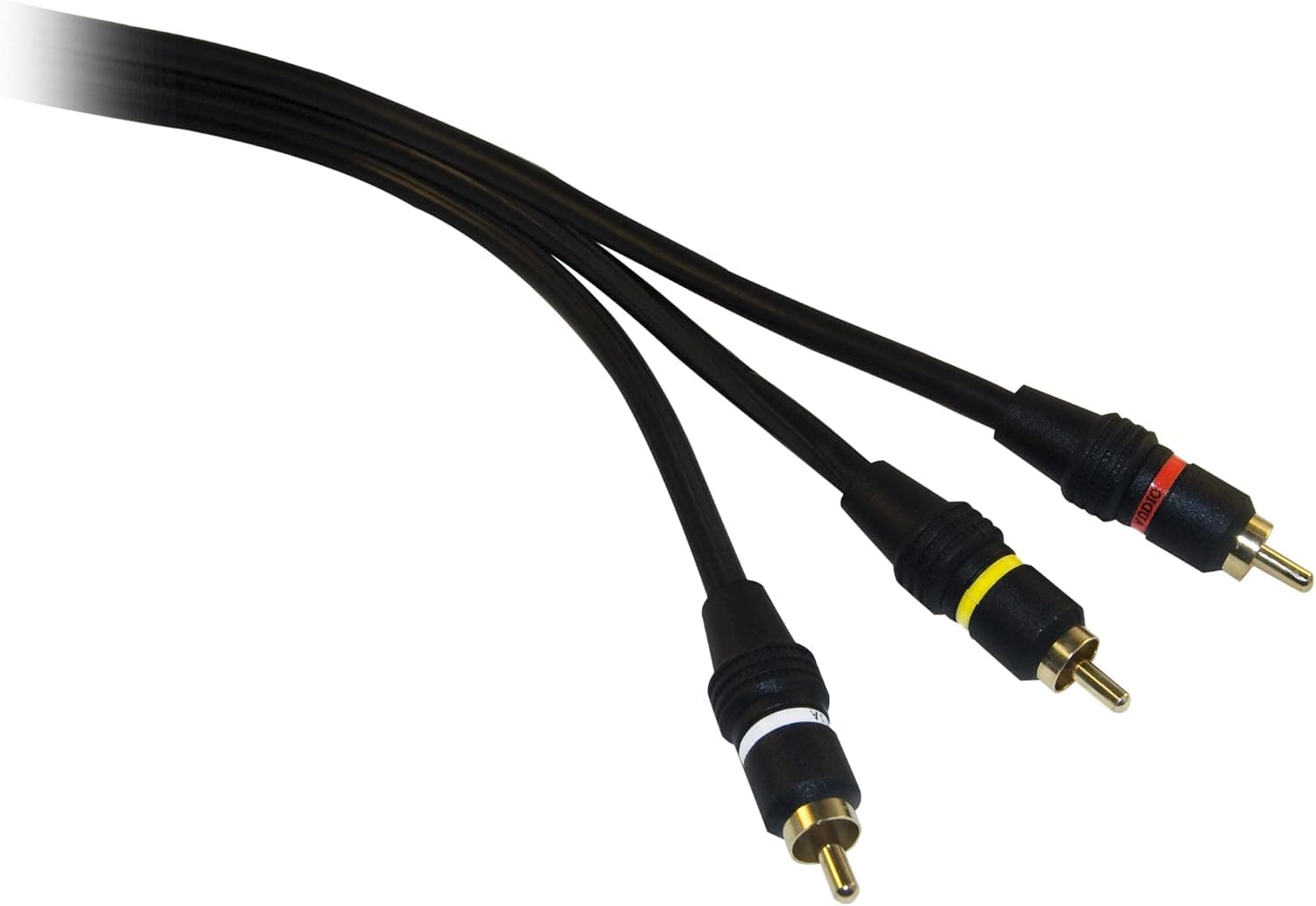 RCA Audio/Video Cable, 3 RCA Male Connector, Gold-Plated Connectors, 25 Foot