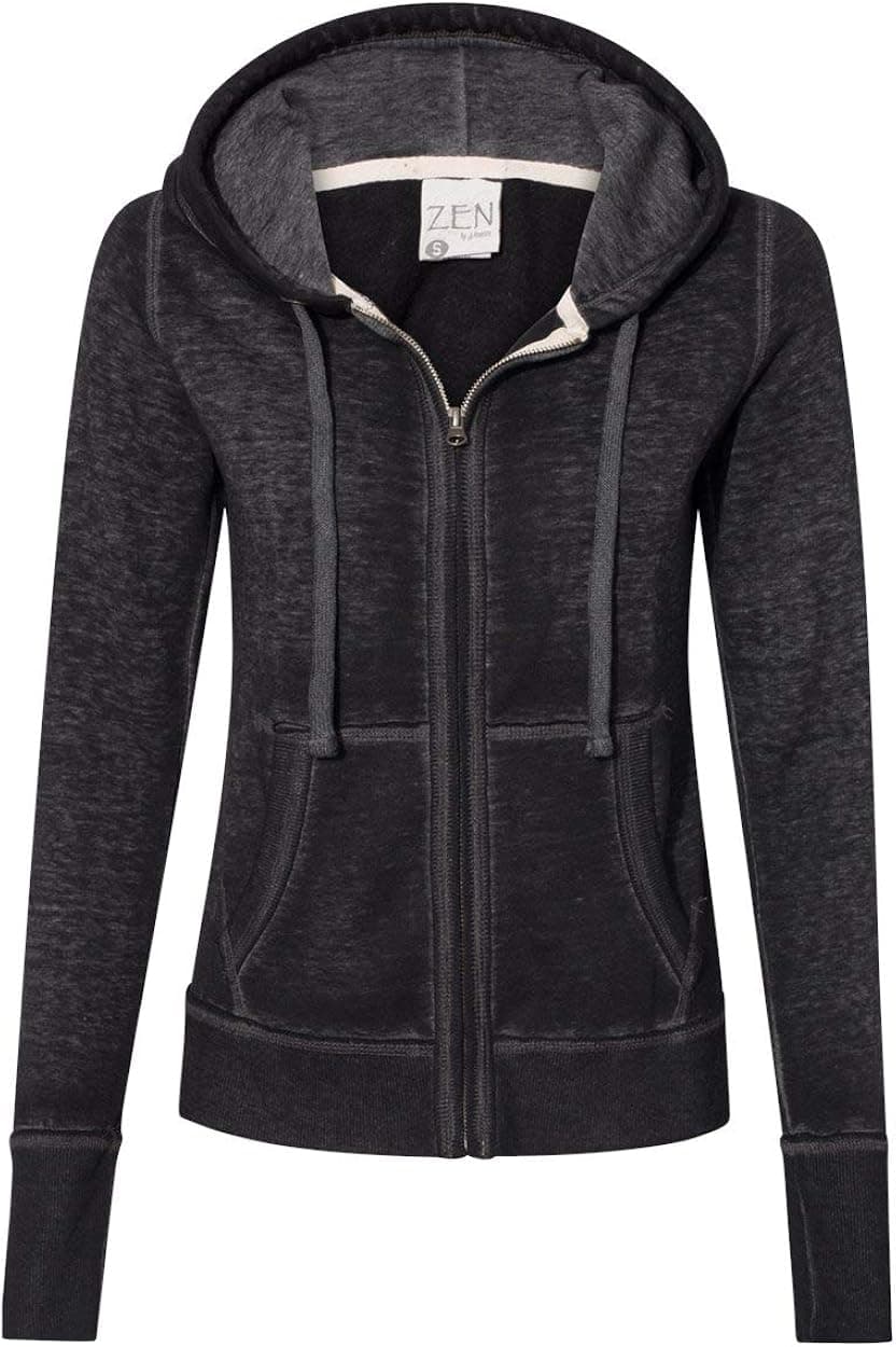 J. America Women's Ladies Zen Full Zip Hooded Sweatshirt