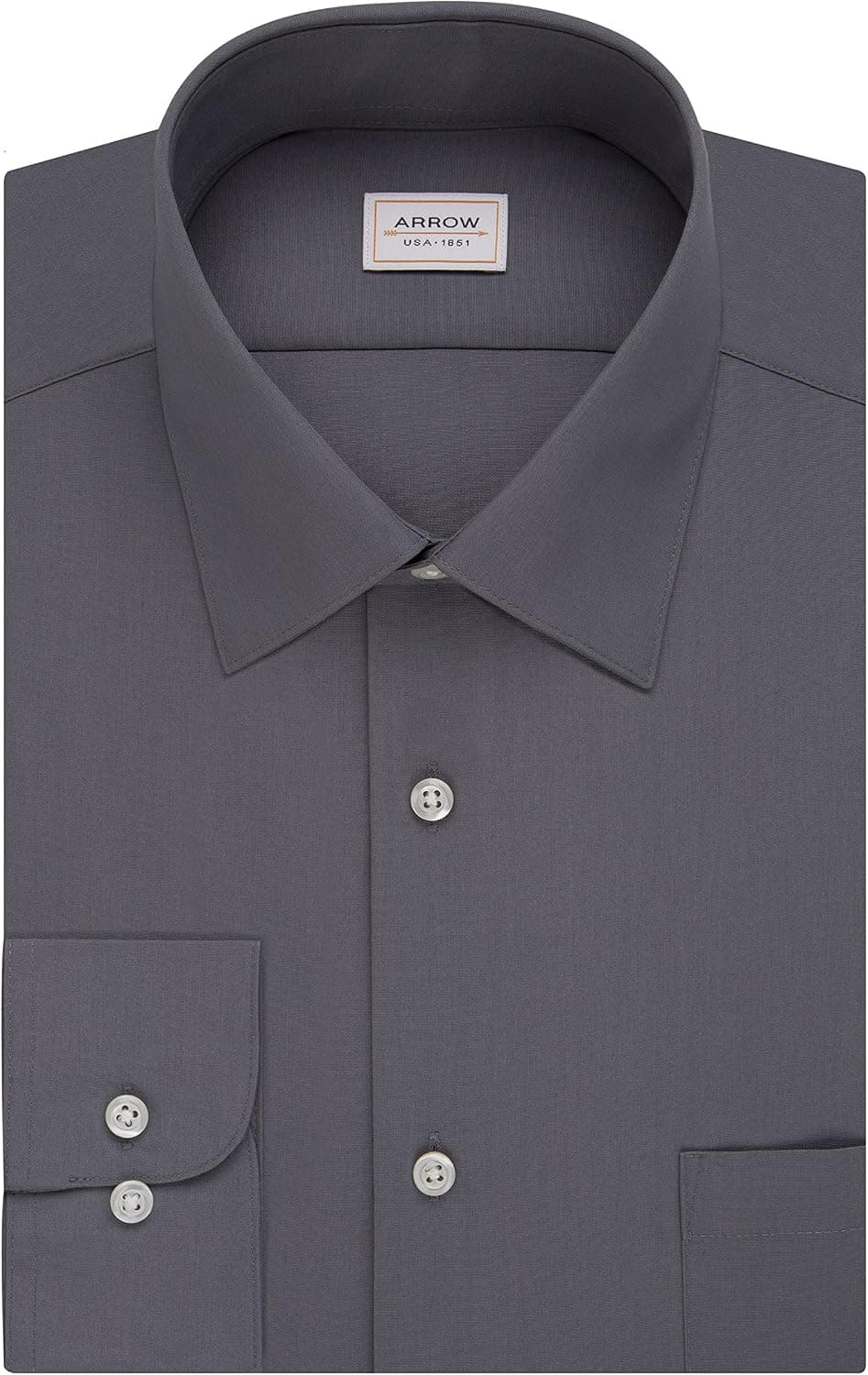 Arrow Mens Dress Shirts Athletic Fit Solid Poplin Spread Collar