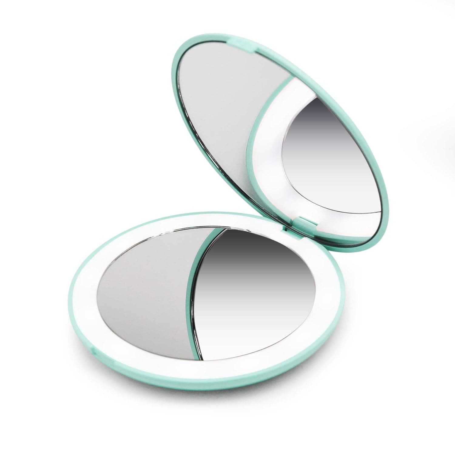 ZYDZUS LED Lighted Travel Makeup Mirror 10X Magnification Dual Sided Vanity Mirror with Lights Portable, Pocket, Lighted, Makeup Mirror | Perfect for Purse, Handbag & Travel Beauty Needs |（Blue）