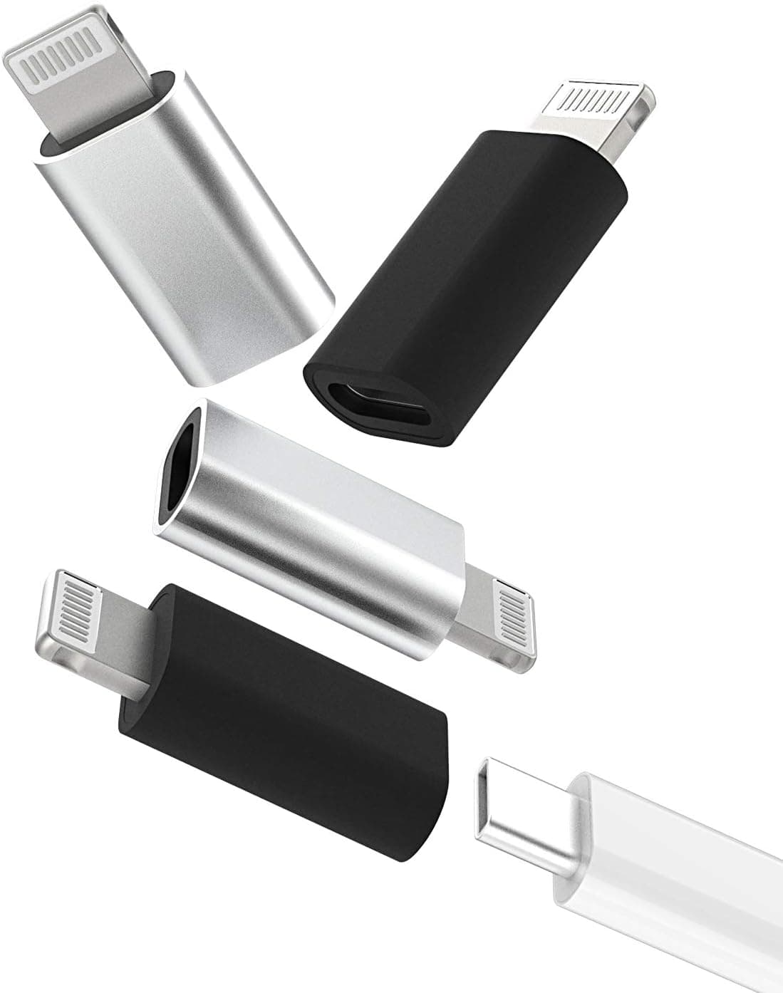 4Pack,USB C Female to Lightning Male Adapter,USB-C to Lightning Adapter,Lightning to USB C,Type C Cable Charger Adaptor for Apple iPhone 12 11 Mini PRO MAX XS XR X SE2 7 8Plus Ipad AIR USBC Charging