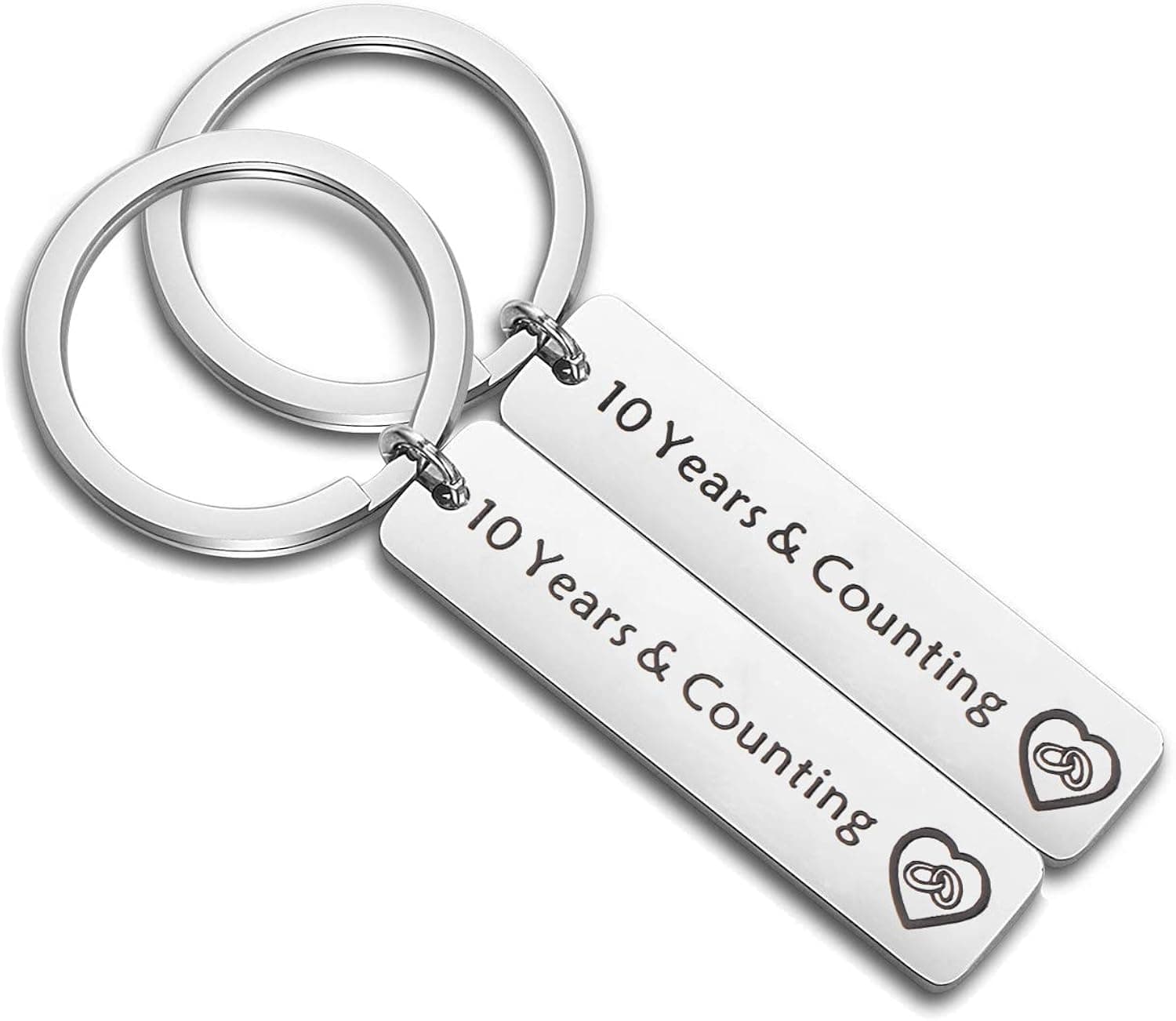 QIIER Anniversary Couples Keychains Set 1st 5th 10th 20th Wedding Anniversary Key Chain Couples Jewelry Gifts