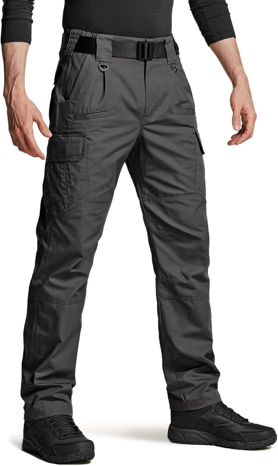 CQR Men's Tactical Pants, Water Resistant Ripstop Cargo Pants, Lightweight EDC Hiking Work Pants, Outdoor Apparel