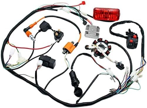 Complete Electrics 4 Stroke ATV Quad 150 200 250 300CC Wiring Harness CDI 8 Coil Stator Tail Light Zongshen Lifan