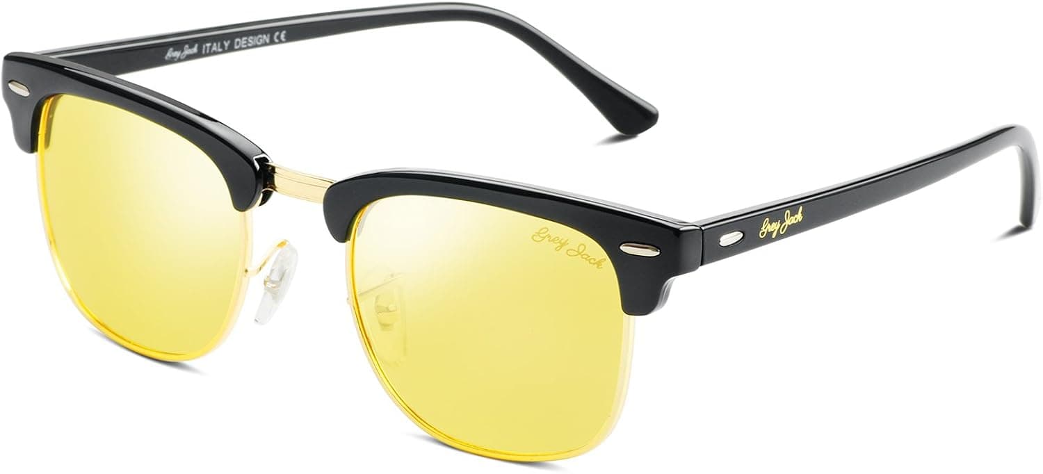 GREY JACK Classic Half Frame Sunglasses Fashion Eyeglasses for Men Women Ladies