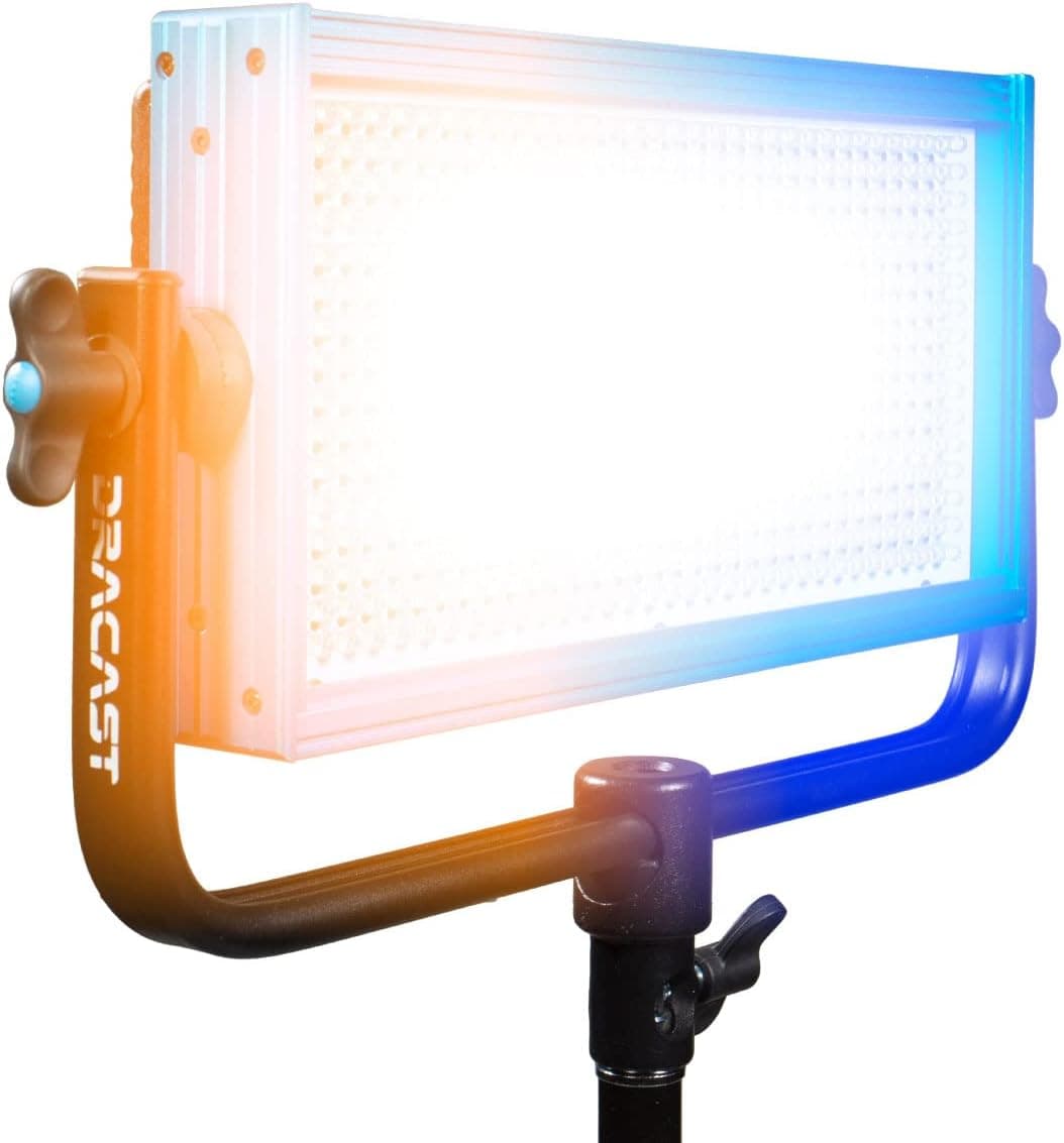 Dracast Pro Series LED500 - Bi-Color 3200K - 5600K LED Video Light | Dimmable 0% - 100% | CRI & TLCI 96+ | V-Mount Battery Plate | Anodized Aluminum Metal Build | Mounting Yoke for 5/8" Baby Pin Inc