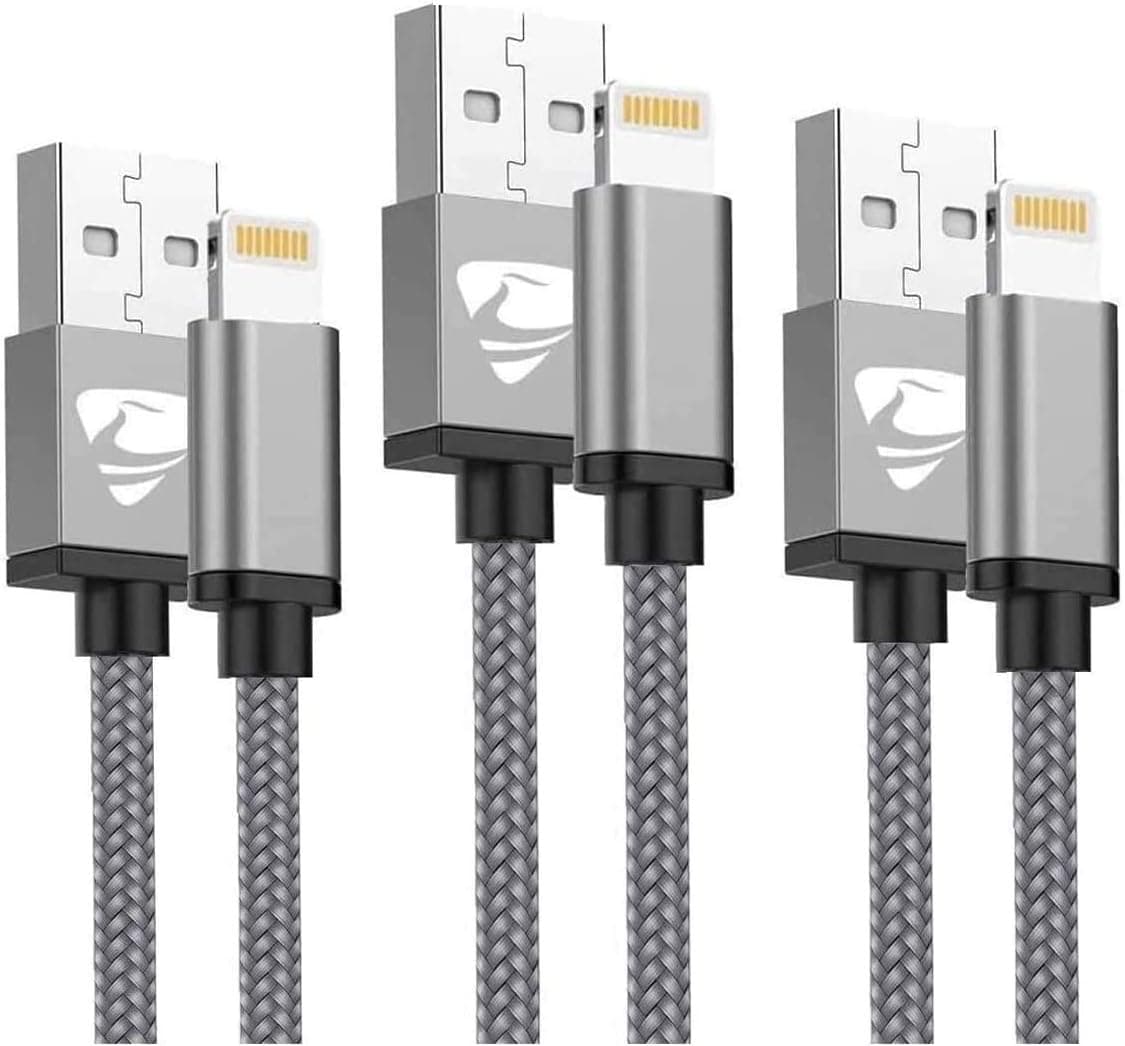 iPhone Charger, MFi Certified Lightning Cable 3Pack [3ft+6ft+10ft] Nylon Braided iPhone Cable Fast Charging Data Sync Transfer Cord Compatible with iPhone Xs Max/XS/XR/X/8/7/6S/6/Plus/SE/iPad