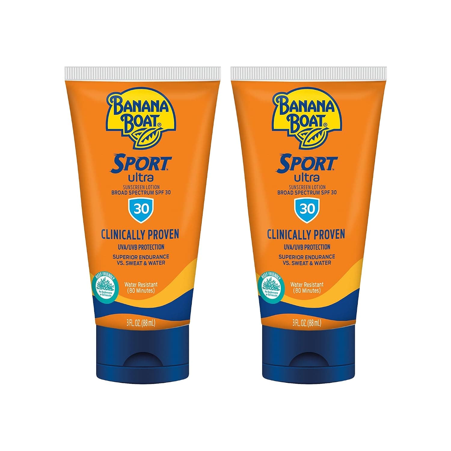 Banana Boat Sport Ultra SPF 30 Sunscreen Lotion, 3oz | Travel Size Sunscreen, Banana Boat Sunscreen SPF 30 Lotion, Oxybenzone Free Sunscreen, Sunblock Lotion Sunscreen SPF 30, 3oz each Twin Pack