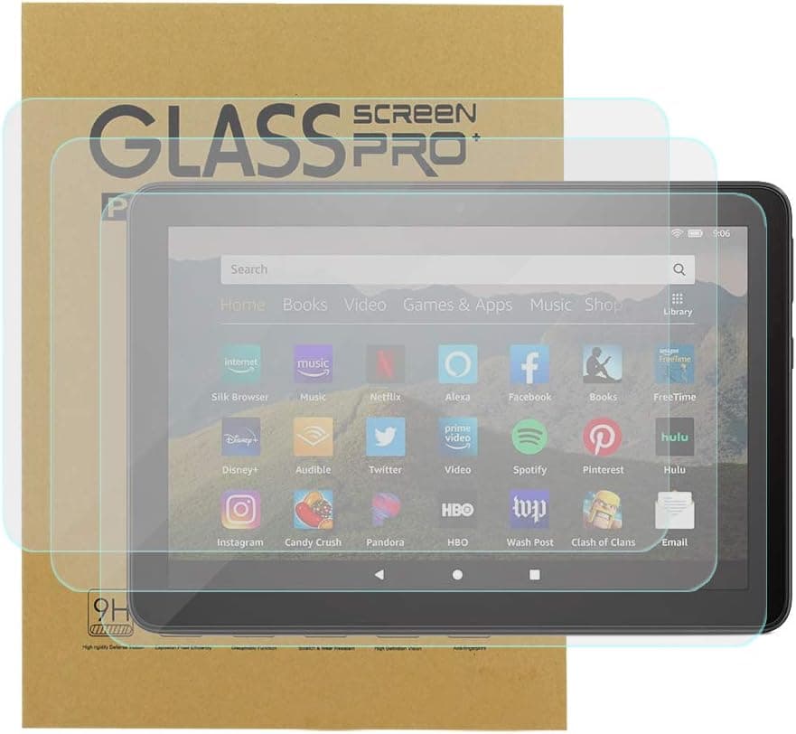 KIQ [3 Pack] Screen Protector for All-New Fire HD 8/Fire HD 8 Plus/Fire HD 8 Kids 10th Generation 2020 Release Tempered Glass Clear Anti-Scratch Bubble-Free Self-Adhere