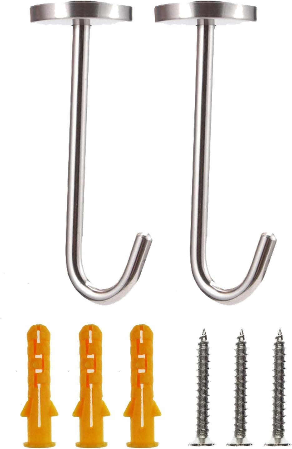 Kasteco 2 Pack Banana Hanger Banana Hook Under Cabinet Hook for Bananas or Heavyweight Kitchen Items(Included Screws)