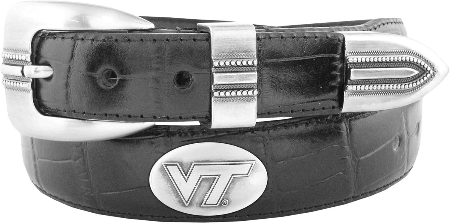 ZEP-PRO NCAA Men's Crocodile Leather Concho Tapered Tip Belt